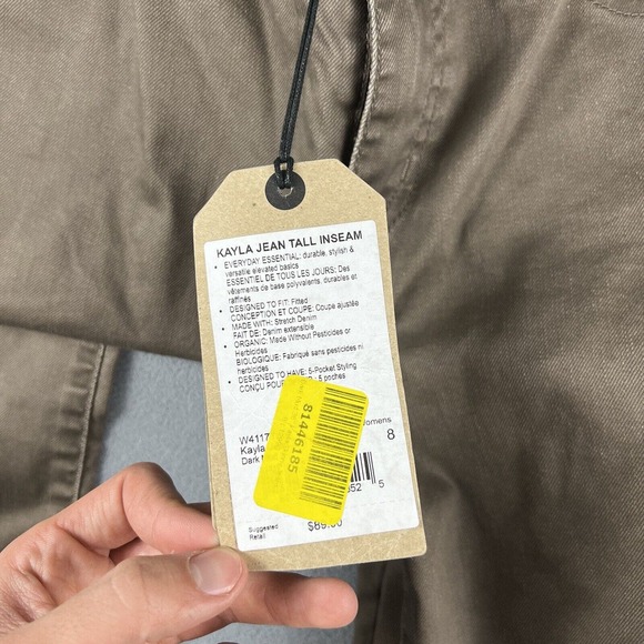 PrAna Kayla Slim Fit Jeans 8/29 Tall Inseam Skinny Stretch Brown Denim Casual - Picture 4 of 13